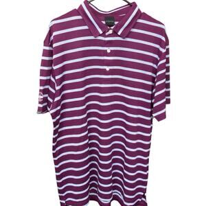 Dunning Golf Burgundy Stripe Polo Size Large